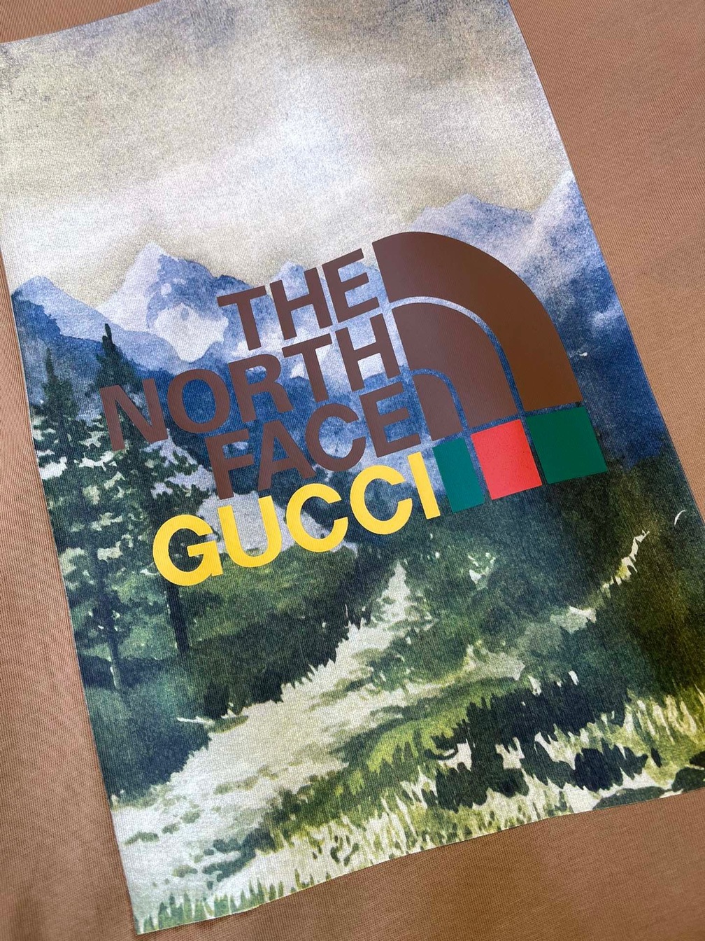 Tee Gucci X Tnf View Dark Beige Ss2022