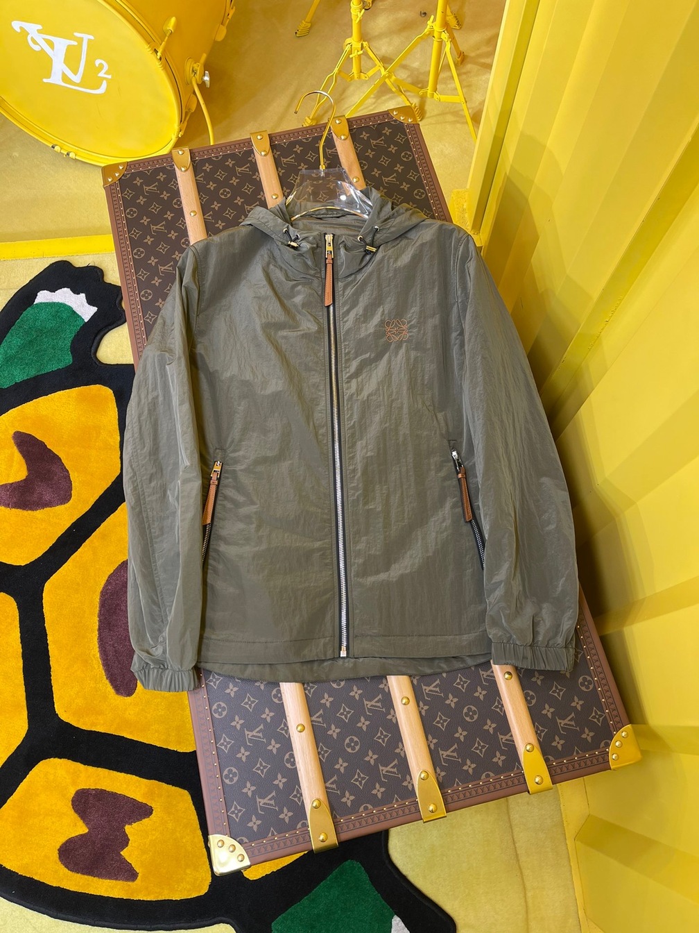 Jacket Loewe Dark Green Zip Ss2022