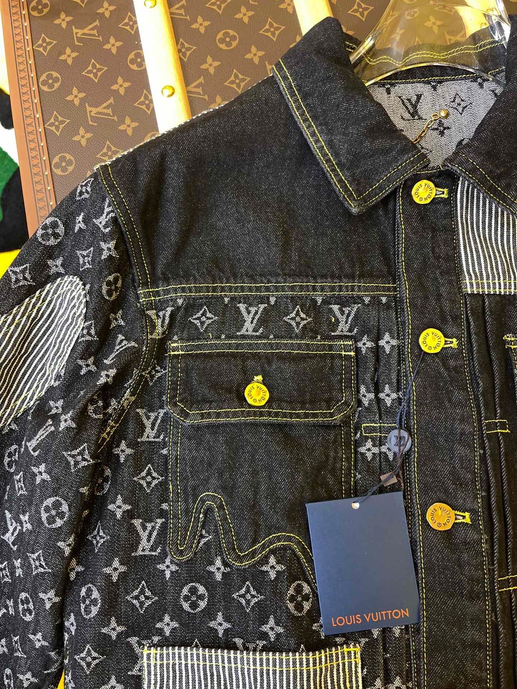 Jacket Lv Denim Check Dark Blue Ss222