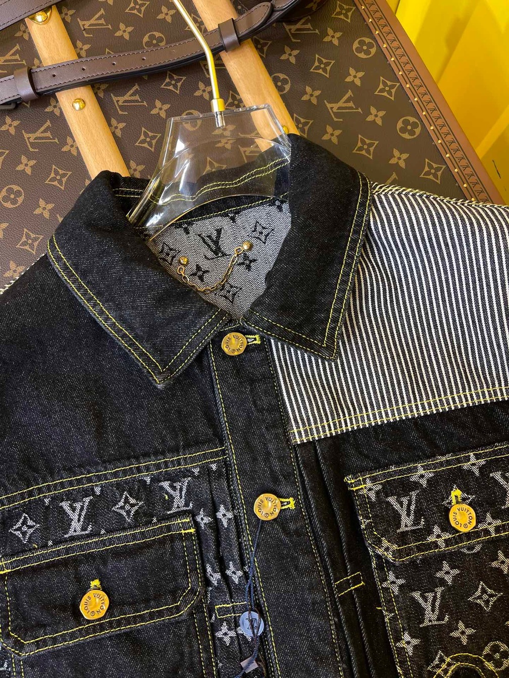 Jacket Lv Denim Check Dark Blue Ss222