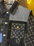Jacket Lv Denim Check Dark Blue Ss222