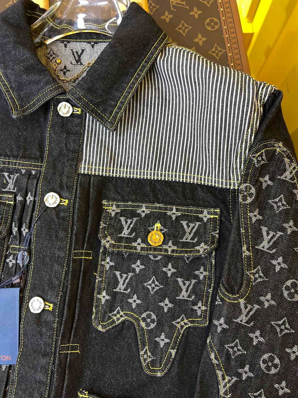 Jacket Lv Denim Check Dark Blue Ss222