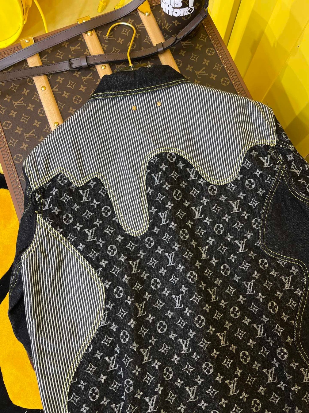 Jacket Lv Denim Check Dark Blue Ss222