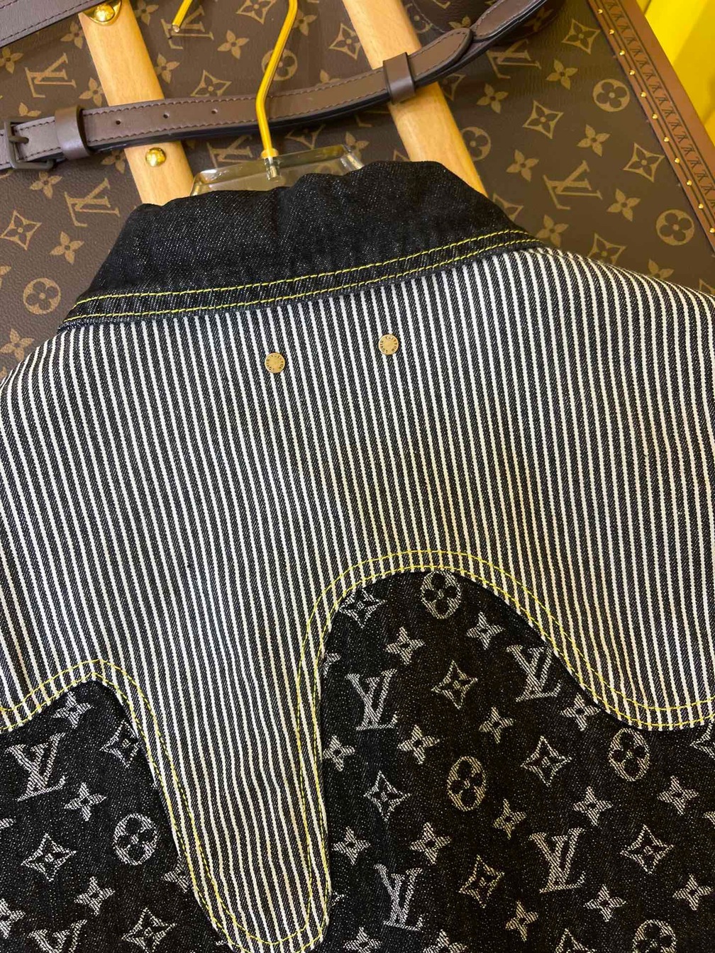 Jacket Lv Denim Check Dark Blue Ss222