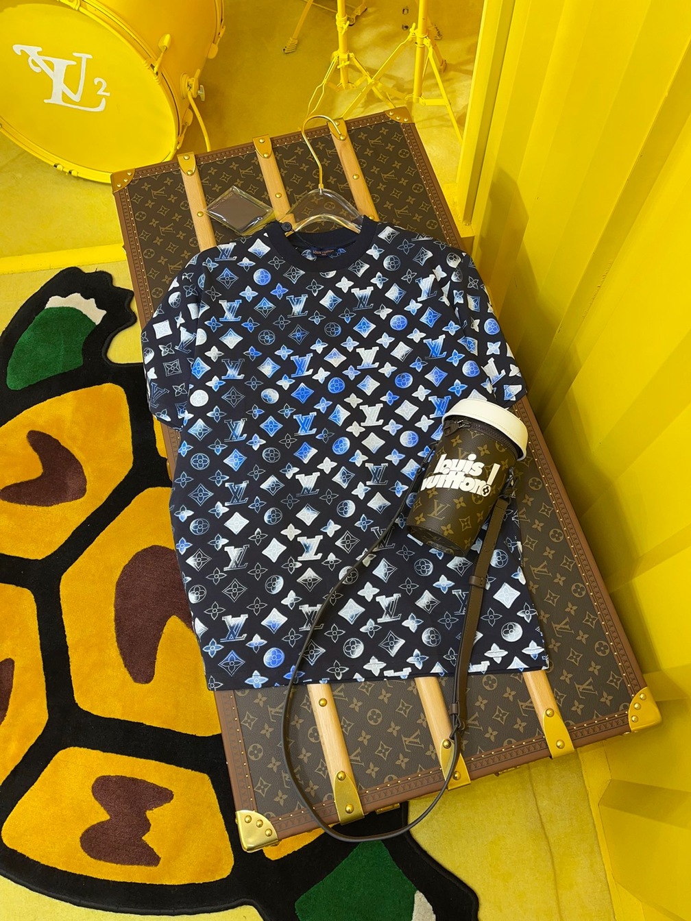 Tee Lv Mono Blue Black Ss2022