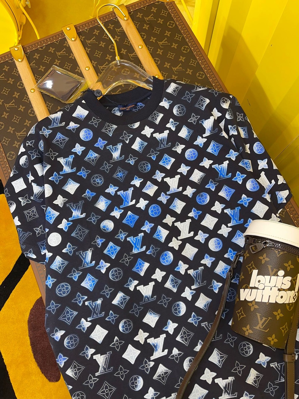 Tee Lv Mono Blue Black Ss2022