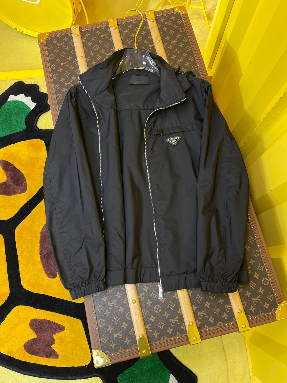 Jacket Prada Black Zip Ss2022