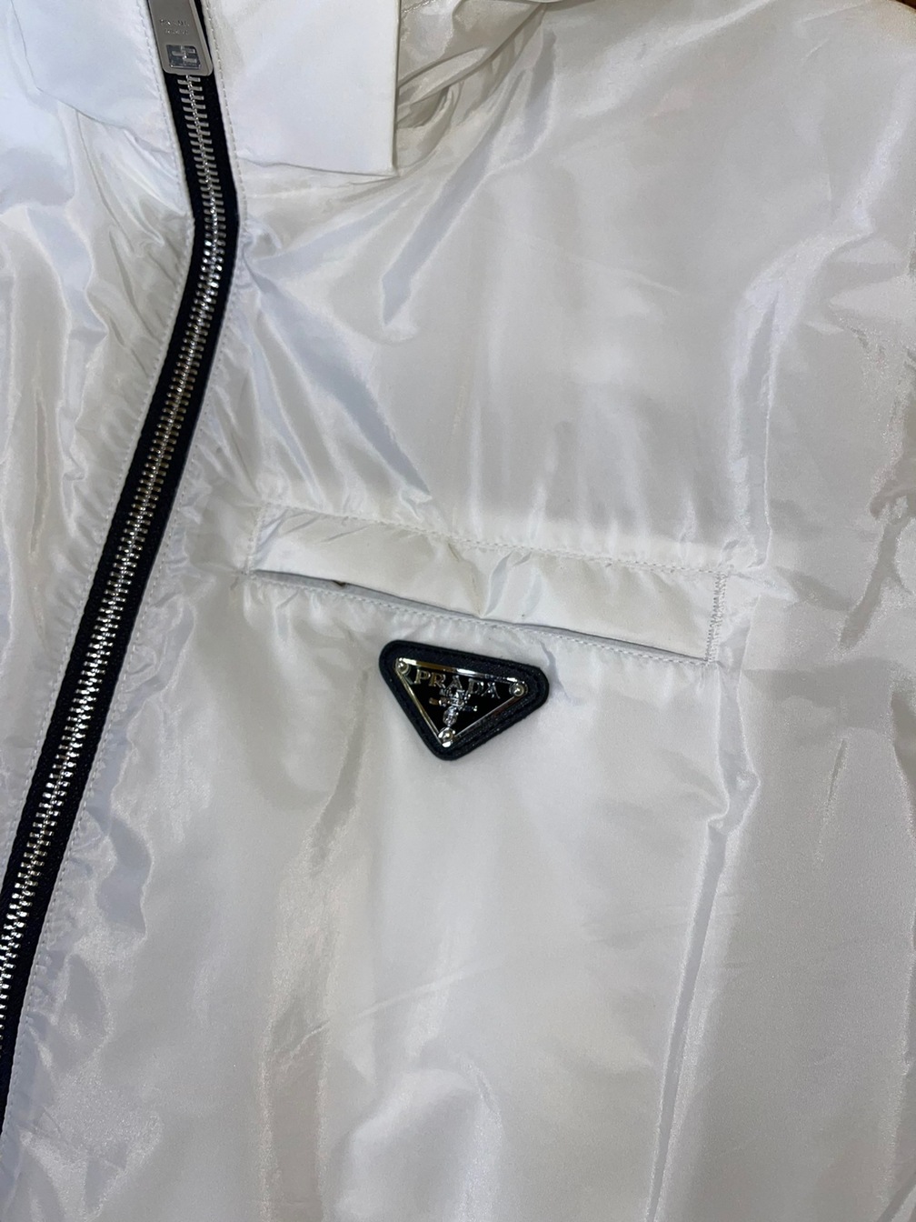 Jacket Prada White Zip Ss2022