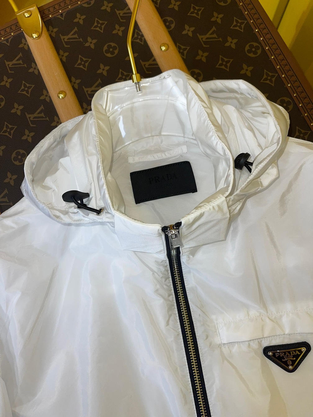 Jacket Prada White Zip Ss2022