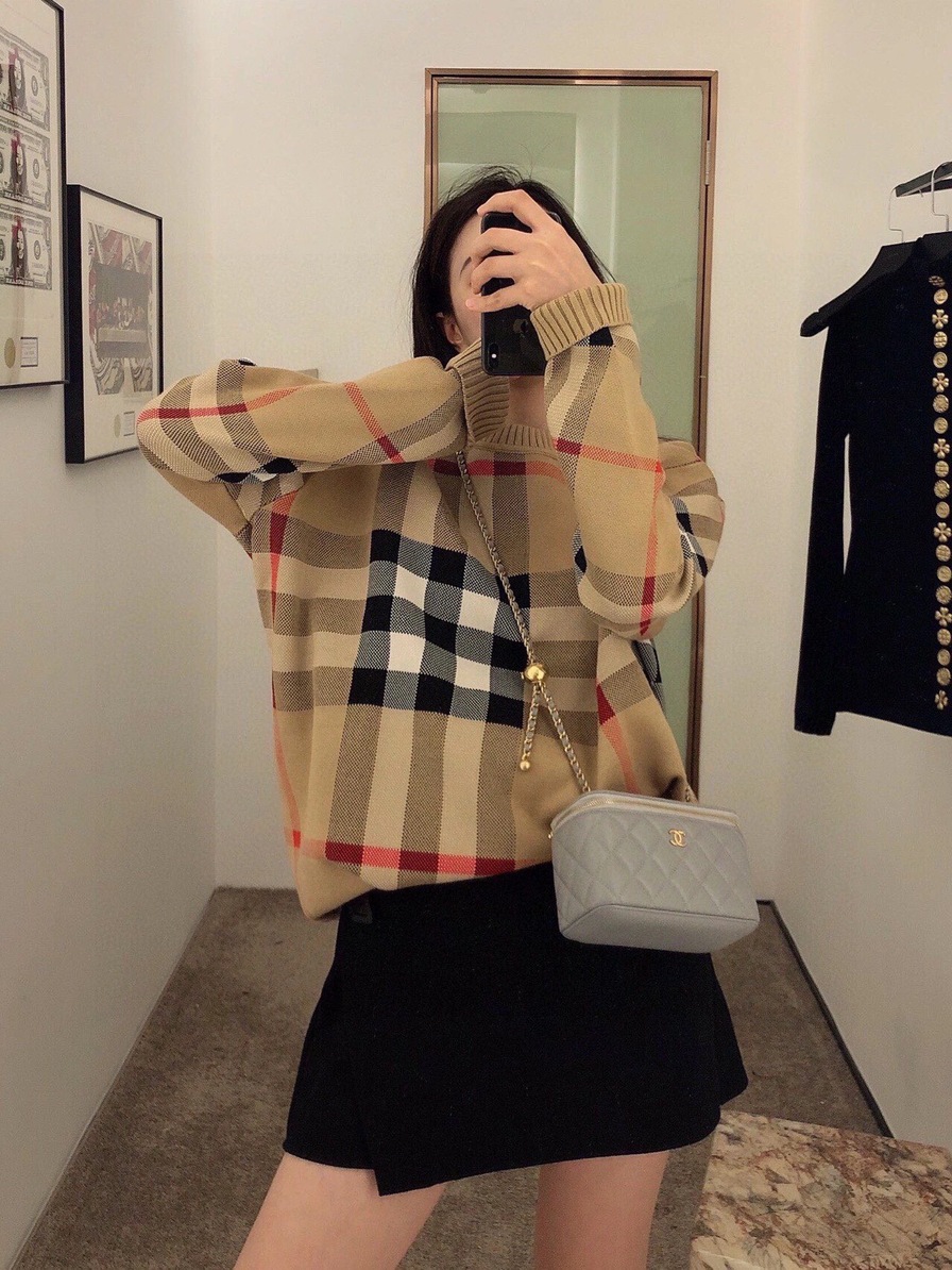 Sweaters Len Bbr Hoa Tiet Gaint Check Ss2022