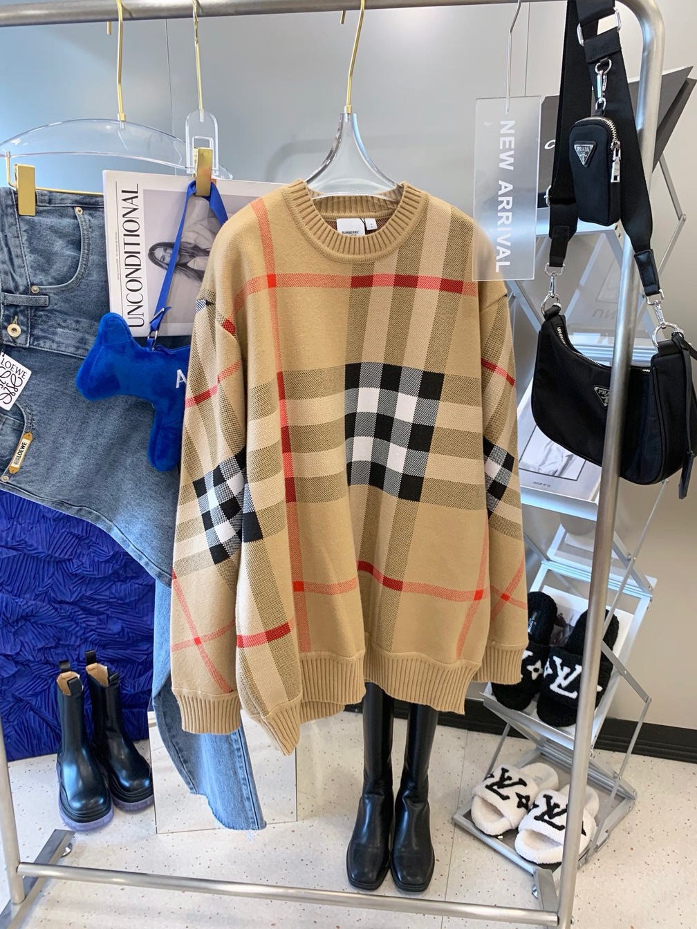 Sweaters Len Bbr Hoa Tiet Gaint Check Ss2022