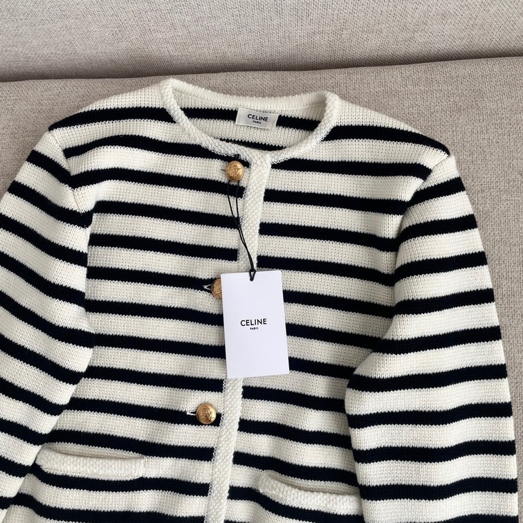 Chasseur Jacket In Striped Wool Celine Ss2022