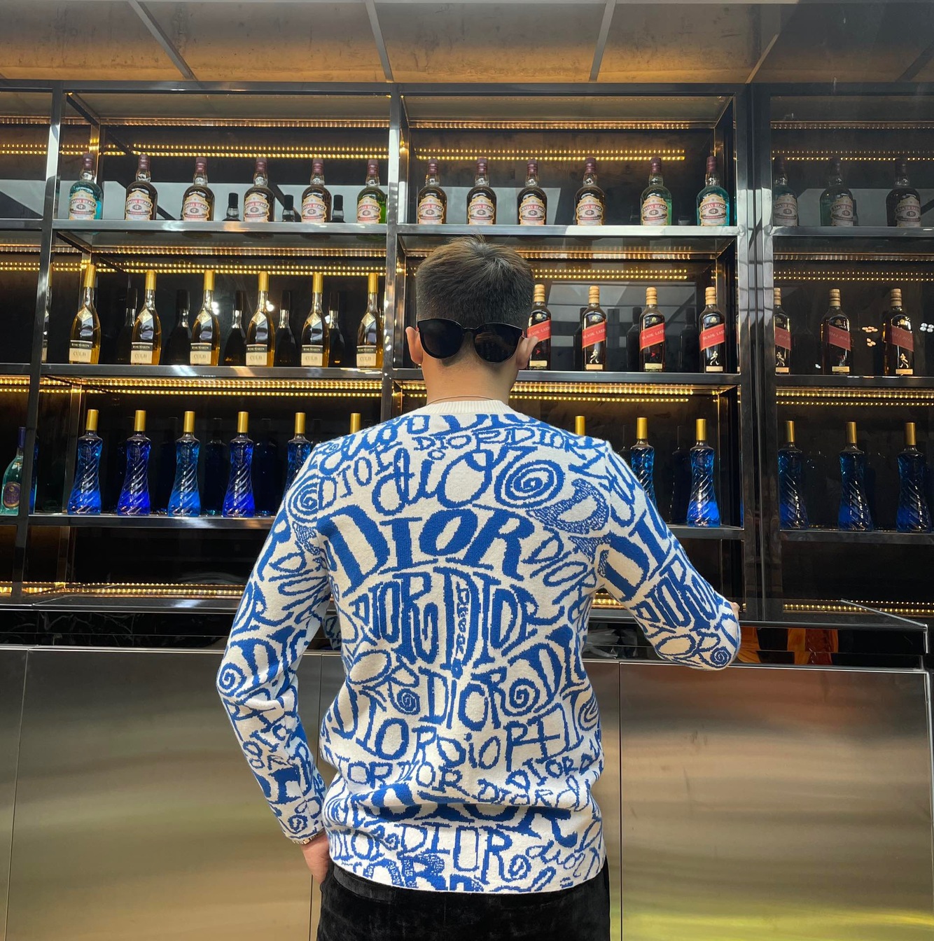 Sweaters Len Dior Hoa Tiet Chu Denxanh