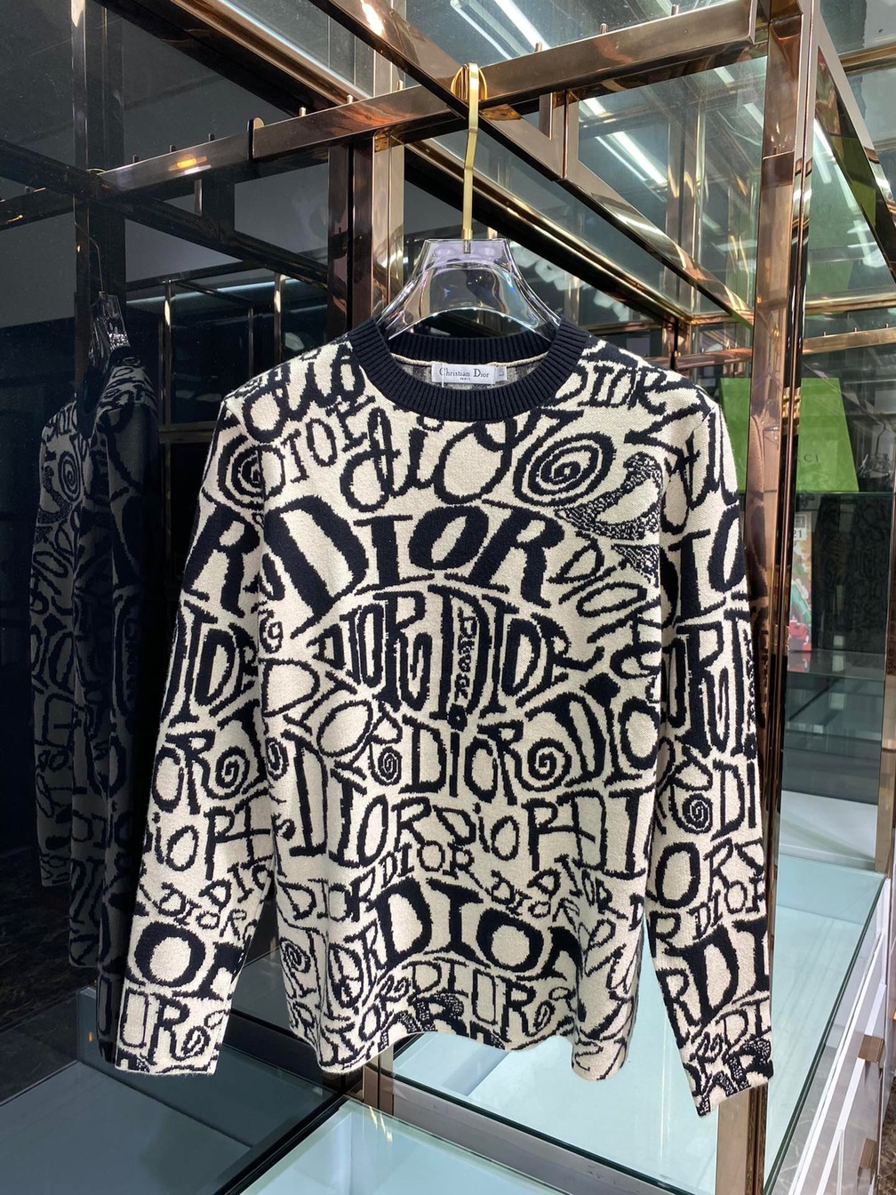 Sweaters Len Dior Hoa Tiet Chu Denxanh