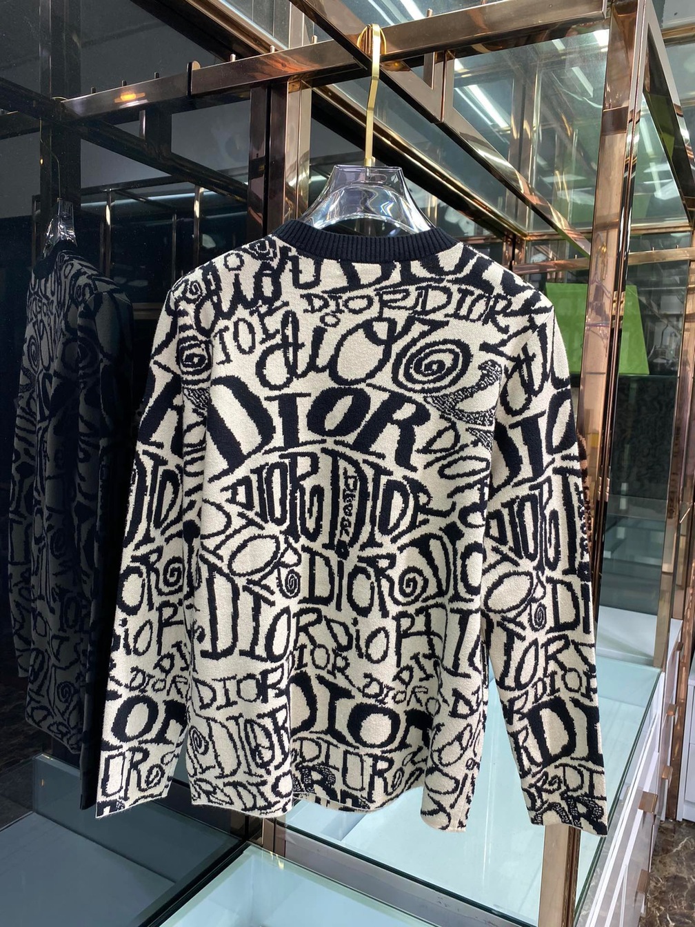 Sweaters Len Dior Hoa Tiet Chu Denxanh