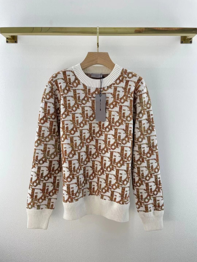 Sweaters Len Dior Hoa Tiet Logo Oblique