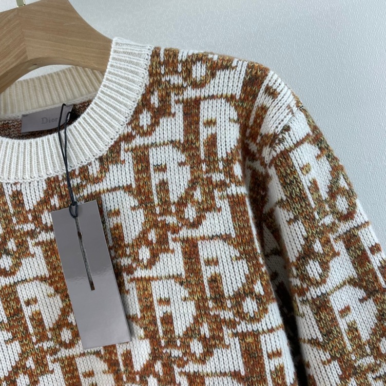 Sweaters Len Dior Hoa Tiet Logo Oblique