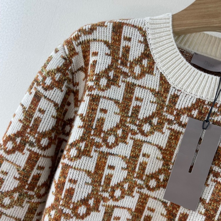 Sweaters Len Dior Hoa Tiet Logo Oblique