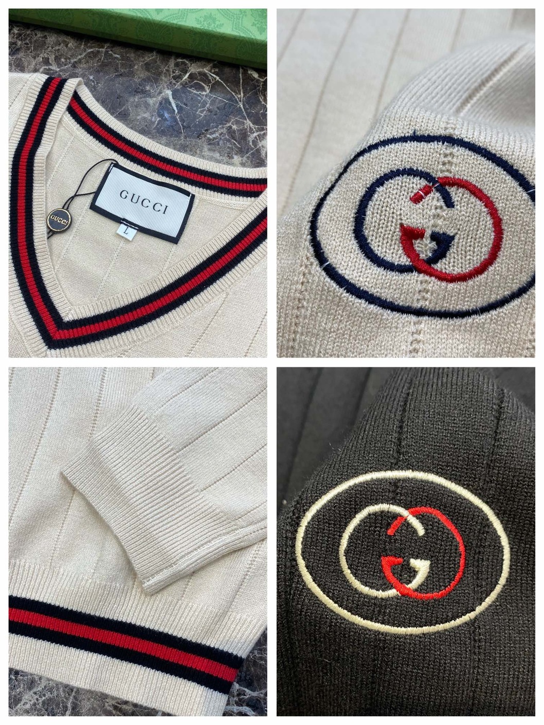 Sweater Len Gucci Co Do Dang V