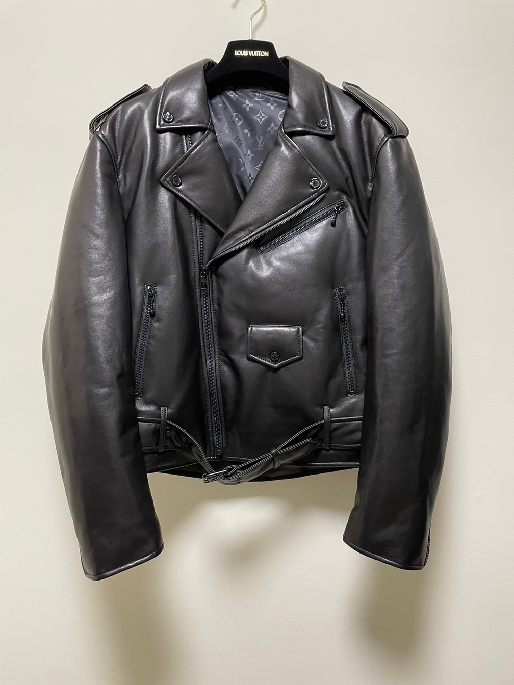 Jacket Leather Lv Biker Ss2022