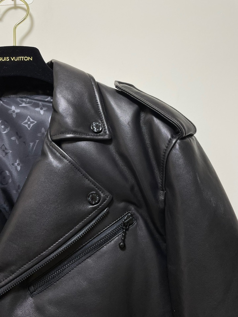 Jacket Leather Lv Biker Ss2022