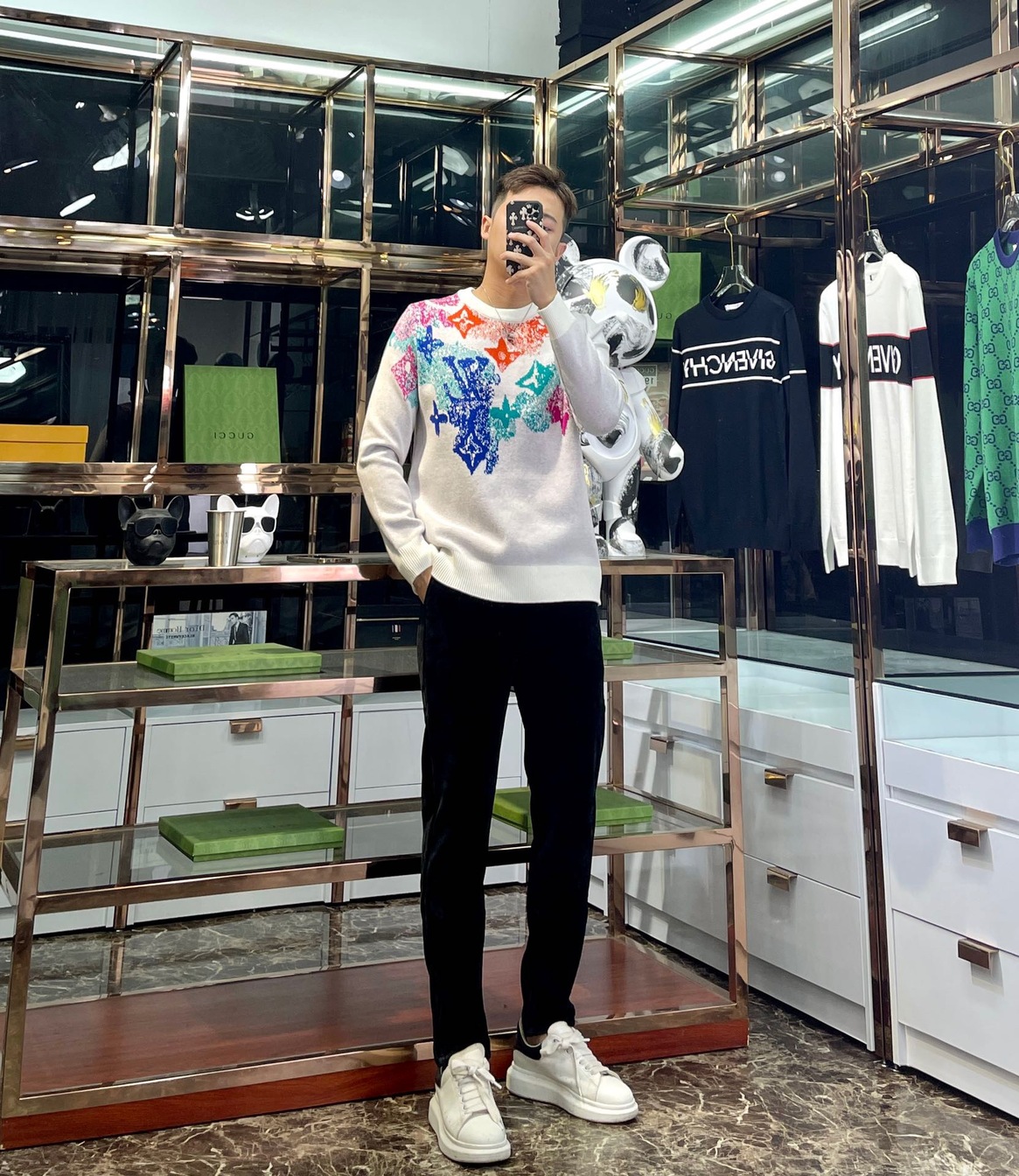 Sweaters Len Lv Hoa Tiet Loang Co