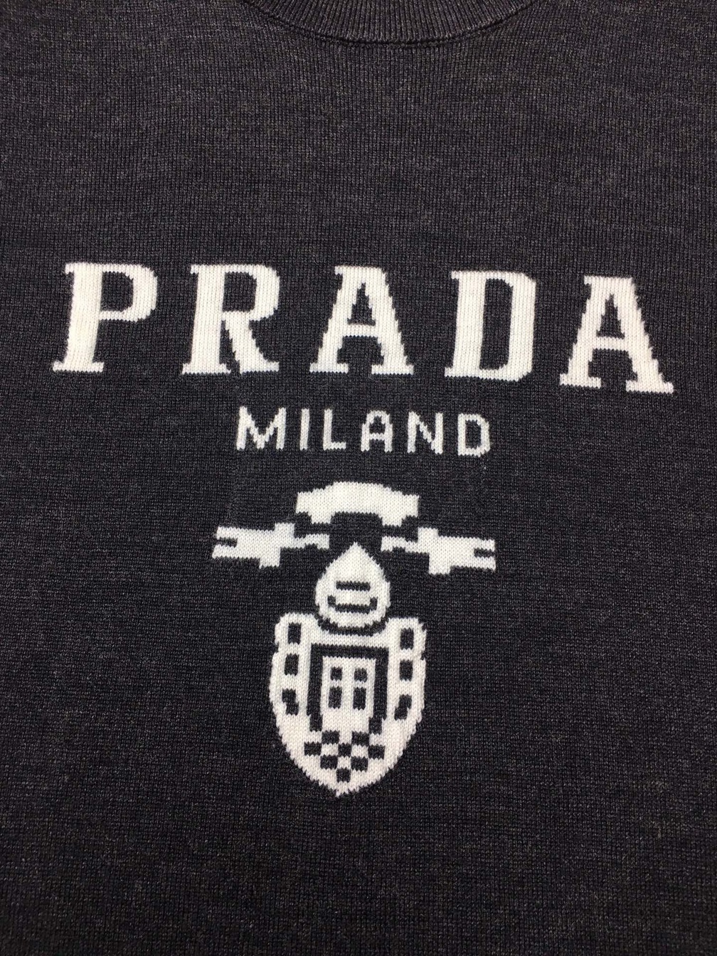 Sweaters Len Prada Logo Mat Truoc