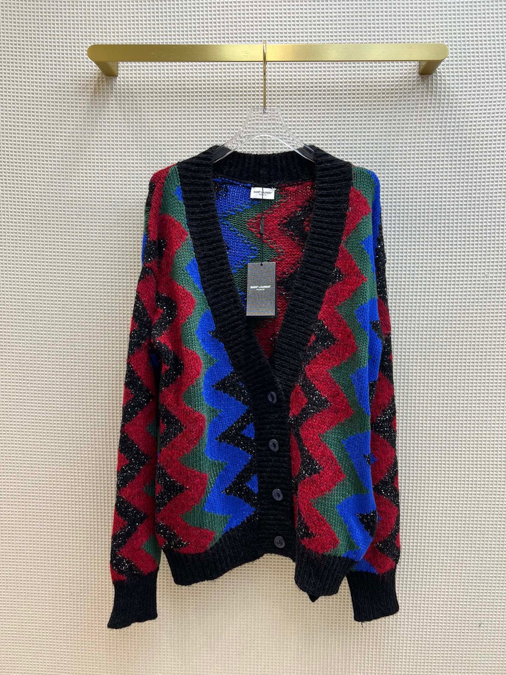 Cardigan Ysl Zic Zac Mau Sac