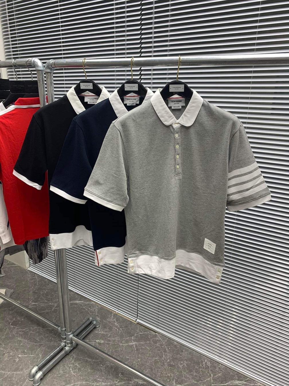 Polo Thom Co Trang 3 Soc Tay Phai Cuc Trang