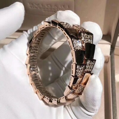 Bulgari Serpenti Demi Pave Diamond One Coil Bracelet
