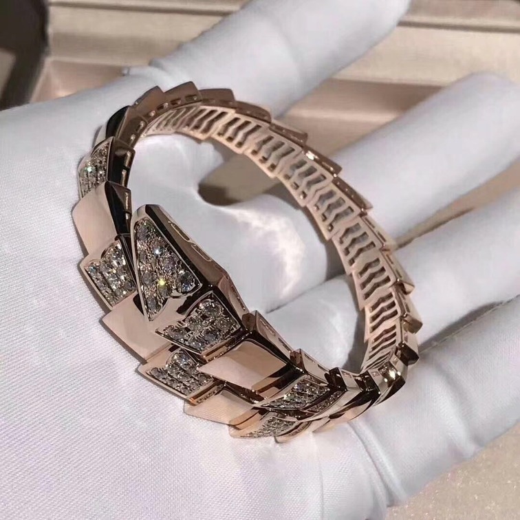 Bulgari Serpenti Demi Pave Diamond One Coil Bracelet