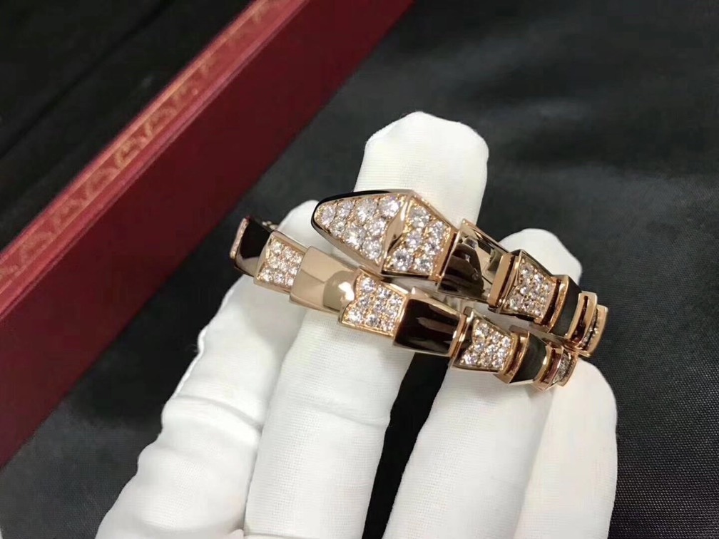 Bulgari Serpenti Demi Pave Diamond One Coil Bracelet