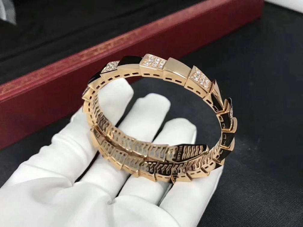 Bulgari Serpenti Demi Pave Diamond One Coil Bracelet
