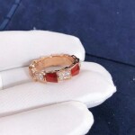 Bulgari Serpenti Viper Carnelian And Pave Diamonds Band Ring