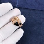 Bulgari Serpenti Viper Onyx And Demi Pave Diamonds One Coil Ring