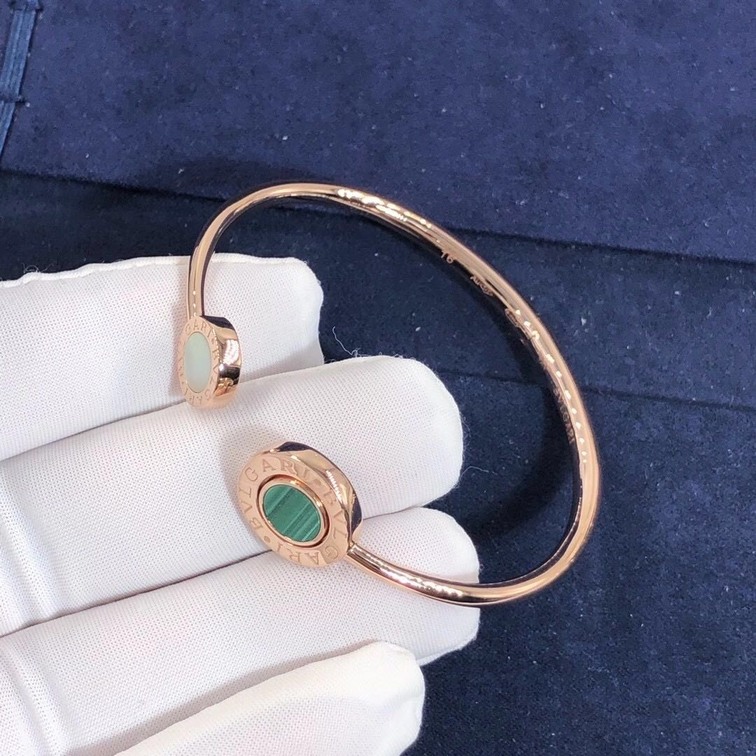 Bvlgari Bvlgari Mother Of Pearl Malachite And Black Onyx Flip Bracelet