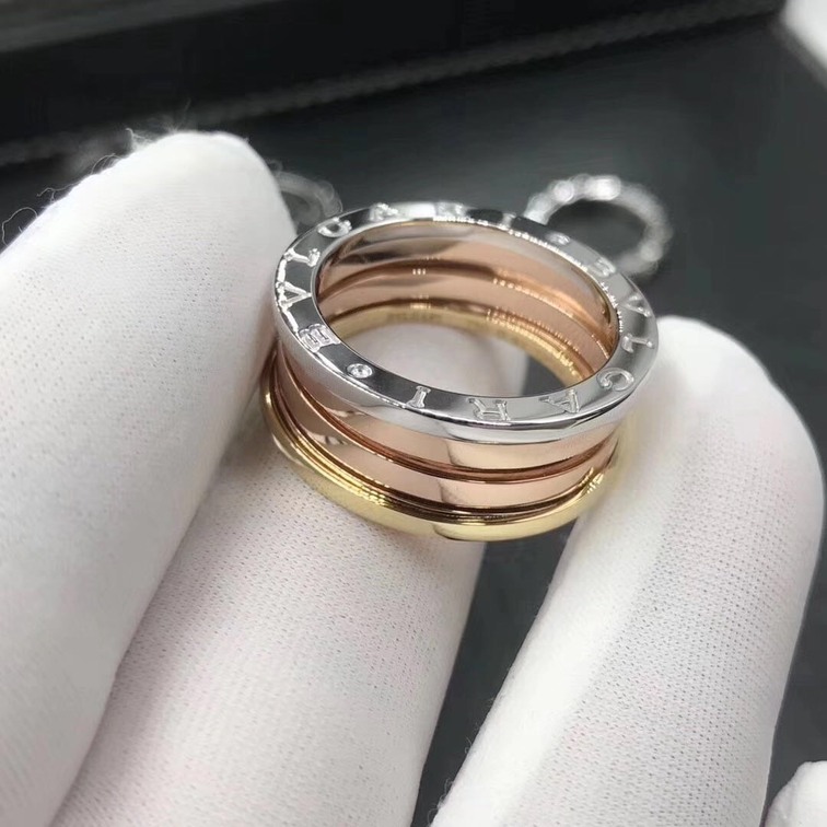 Bvlgari Bzero1 Four Band Ring Rose White And Yellow Gold