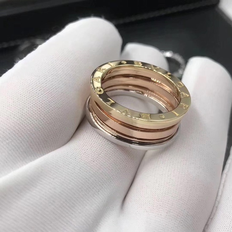 Bvlgari Bzero1 Four Band Ring Rose White And Yellow Gold