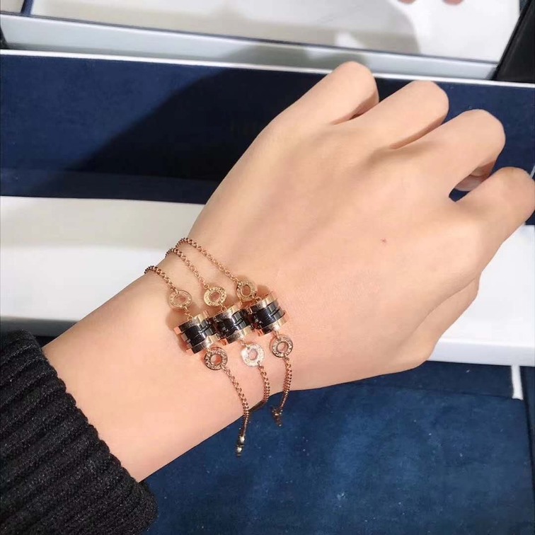 Bvlgari Bzero1 Soft Bracelet 18k Rose Gold With Black Ceramic