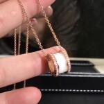 Bvlgari Bzero1 White Ceramic Diamond Pendant Necklace