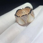 Bvlgari Divas Dream Ring 18kt Gold With White Mother Of Pearl And Pave Diamond