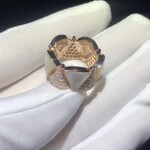 Bvlgari Divas Dream Ring 18kt Gold With White Mother Of Pearl And Pave Diamond