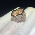 Bvlgari Divas Dream Ring 18kt Gold With White Mother Of Pearl And Pave Diamond
