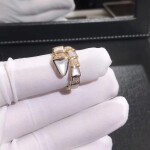 Bvlgari Serpenti One Coil Ring With White Mother Of Pearls Elements And Demi Pave Diamonds
