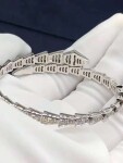 Bvlgari Serpenti One Coil Slim Bracelet In 18kt White Gold With Full Pave Diamonds