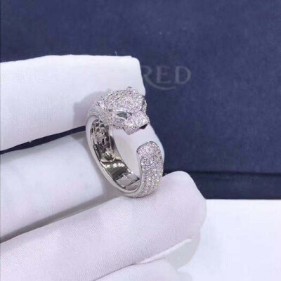 18k White Gold And Diamond Panthere De Cartier Ring