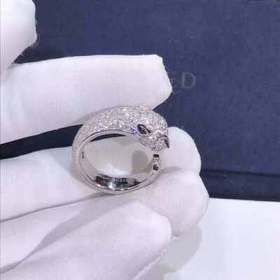 18k White Gold And Diamond Panthere De Cartier Ring