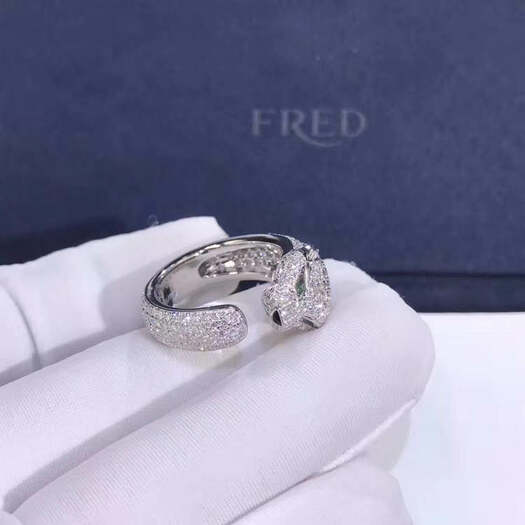 18k White Gold And Diamond Panthere De Cartier Ring
