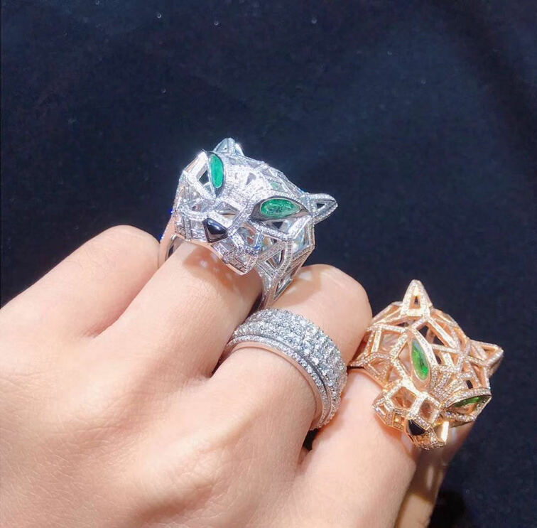 18k White Gold And Diamond Panthere De Cartier Ring