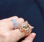 18k White Gold And Diamond Panthere De Cartier Ring